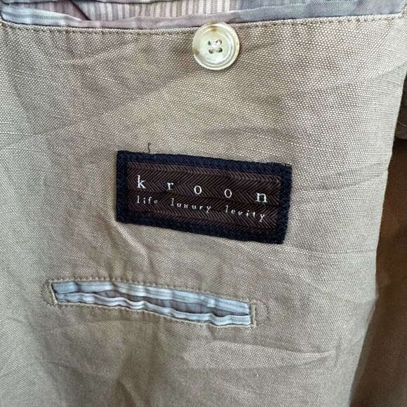 Kroon Tan Cotton Linen Bono‎ 2 Sport Jacket Blazer 48 XL Read - Picture 5 of 12